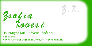 zsofia kovesi business card